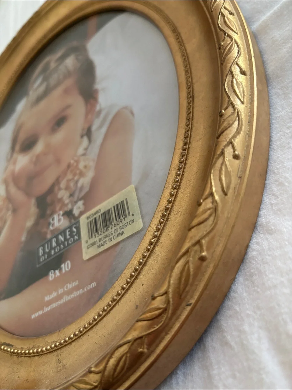 Burnes Of Boston Gold Oval Embossed Picture Frame 8x10